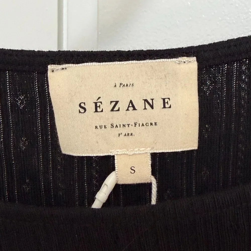 Sezane Cléa T-shirt Black - Size S - Picture 4 of 6
